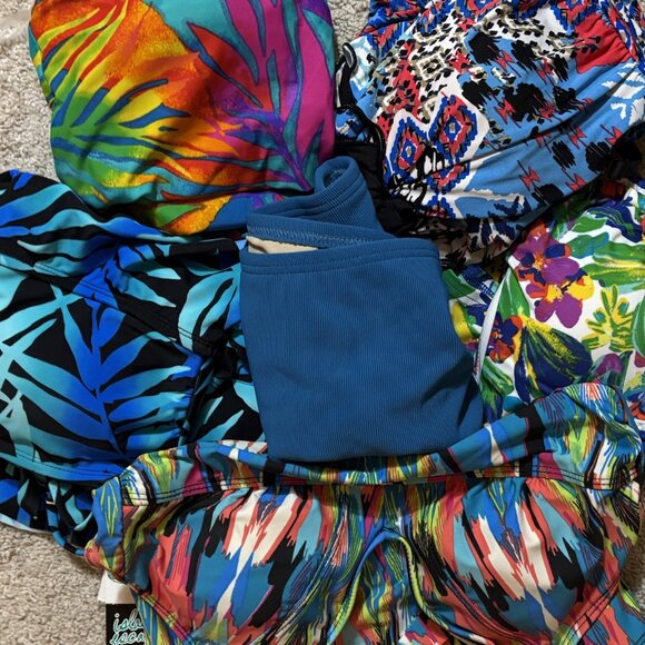 VTG Lands' End Ladies ribbed Blue fabric 6 NWOT- SWIM BOTTOM BRIEF ONLY) - Picture 7 of 8